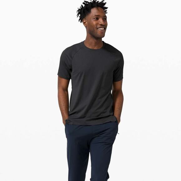 Lululemon Men's Muscle Motion Short Sleeve Tee Black Size XXL Run Gym Workout - Picture 1 of 7